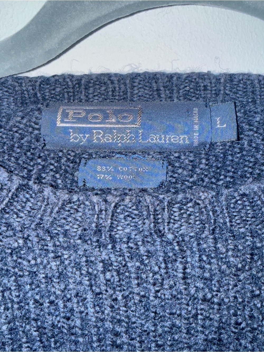Vintage Polo by Ralph Lauren Women's Crewneck Sweater in Navy - Picture 5 of 7